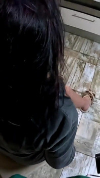 Bathrobe MILF Hair Drying and Brushing Blowjob with Cum in My Hair