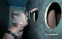 Very discreet straight boys curious: A gay is sucking XXL blakc cock in gloryholes