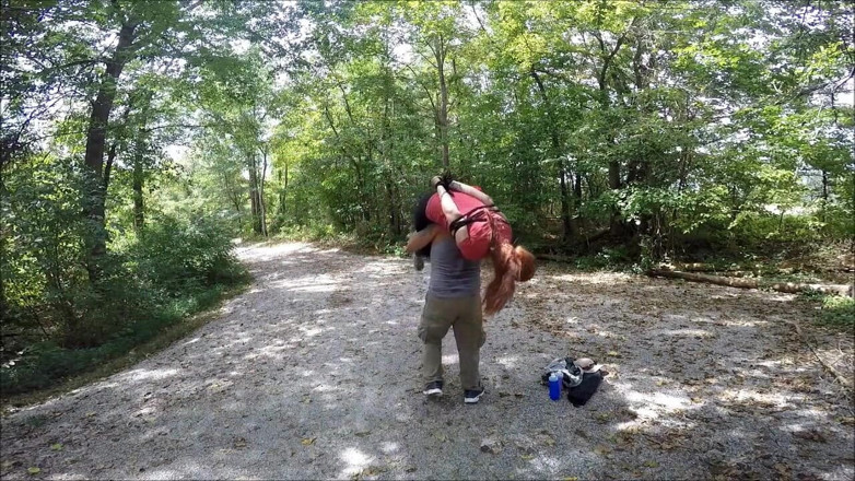 Selfgags classic: Mountain biker in bondage