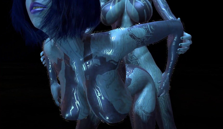 Wraith Futa: Cortana को अपने एक क्लोन से परेशानी हो रही है । Halo Porn Parody