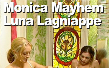 Edge Interactive Publishing: Monica Mayhem & Luna Lagniappe Lesbo Lick Shower Strapon