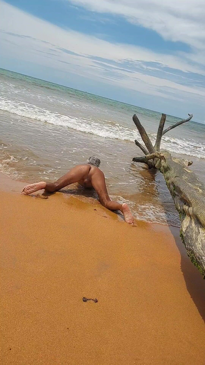 Ladysilvas: Sissy Ladysilva on the Beach Tanned Naked Showing off Her...