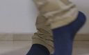 Tomas Styl: Dark Blue Socks on Latino Feet