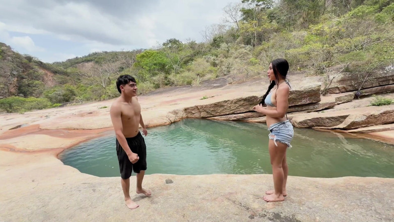 SpaceProductions: Gorgeous Young College Girl Goes to the River After Her...
