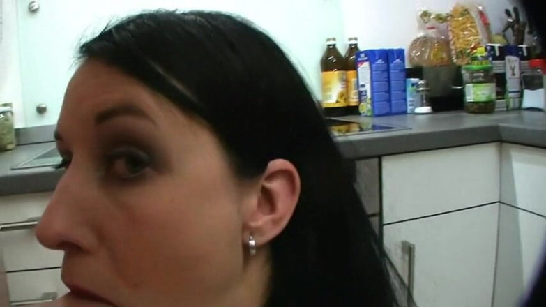 Doris Distel: Blowjob and fingering in our kitchen