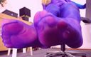 Nylon fetish 4u: Sexy Feet in Sheer Violet Pantyhose, Purple Pantyhose - White Pedicured...