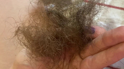 Cuteblonde666: Trimming my super long pussy hair closeup