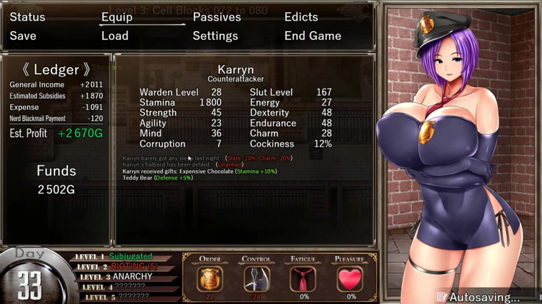 Cumming Gaming: Karryn's prison silent walkthough pornplay Hentai game ep.15 BDSM prison...