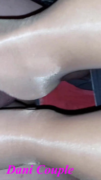 Dani Rubs His Big Dick on Sexy Legs of His Partner in Amazing Tan Pantyhose