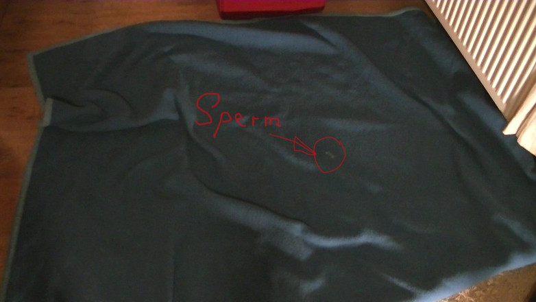 Mark Hannes: Naakte bultmasturbatie op een blauw tapijt