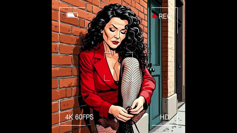 Octopussy Lovers Club: Casting Für Eine 40-jährige Sexy Schlampe. Karikatur. MILF Schwarze Strümpfe