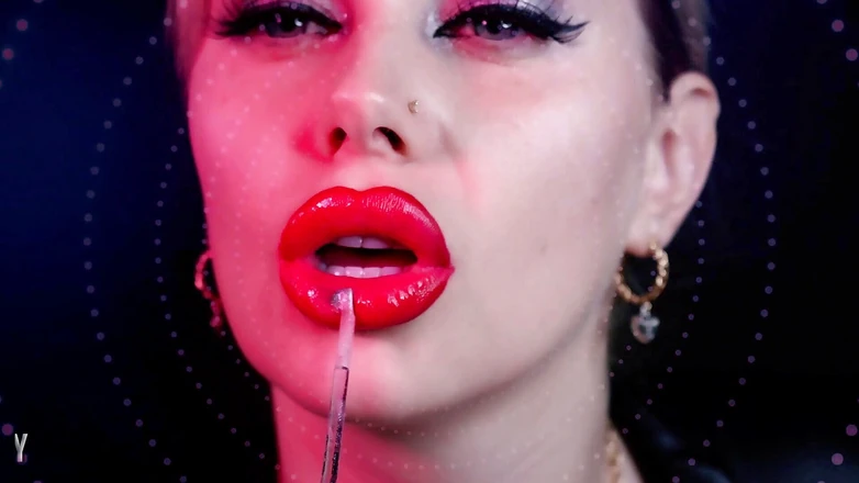 Goddess Misha Goldy: Who is in control: You or my red lips?