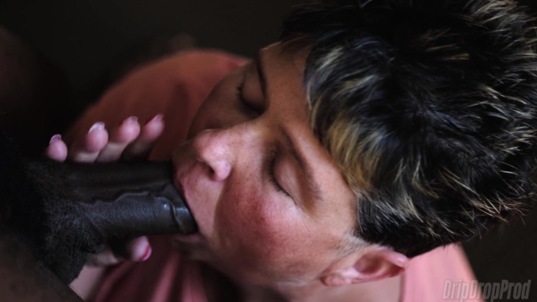 DripDrop Productions: DRIPDROP: Short haired GILF sucks with cum dripping off her...