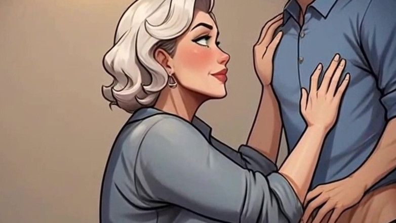 Aiwaifuloops: Waifu Secretary POV - White Hair GILF &amp; Brunette Office Close-up Teasing
