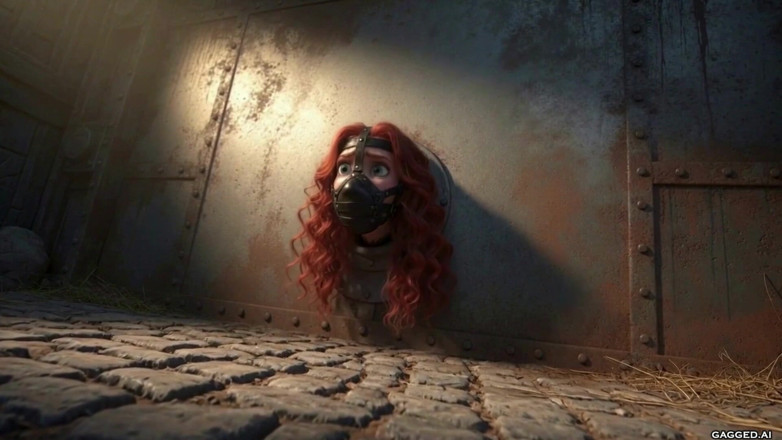 Gagged AI Cartoons: In der wand stecken