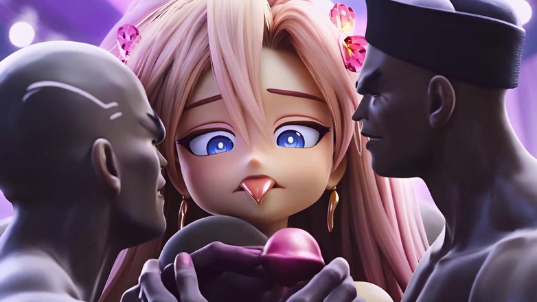 Total Sluts: Lucky Star Hentai Waifu : une salope blonde rose de 20 ans...