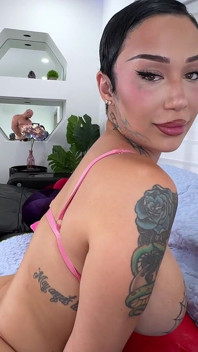 Tattooed Girl Destini Fox Deepthroats & Fucks Jmacs Big Cock