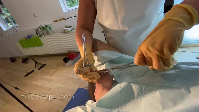 Mistress April: Dominatrix mistress April - clinical cock sewing