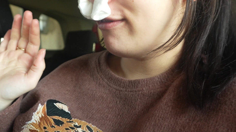 AmayaMori: Sneezing Fit in the Car My Plastic Flower Allergy Reaction