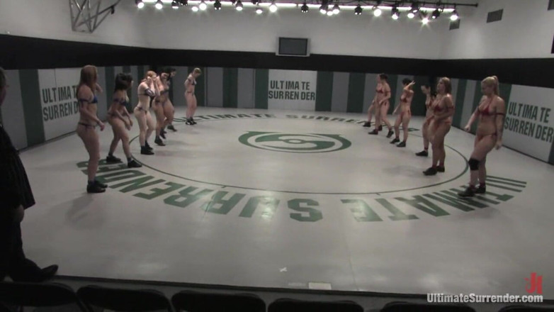 Ultimate surrender by Kink: 6 VS 6 womens' erotic wrestling - losers get gangbanged!