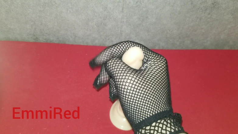 EmmiRed: Sexy Emmy plays with silicone small cock