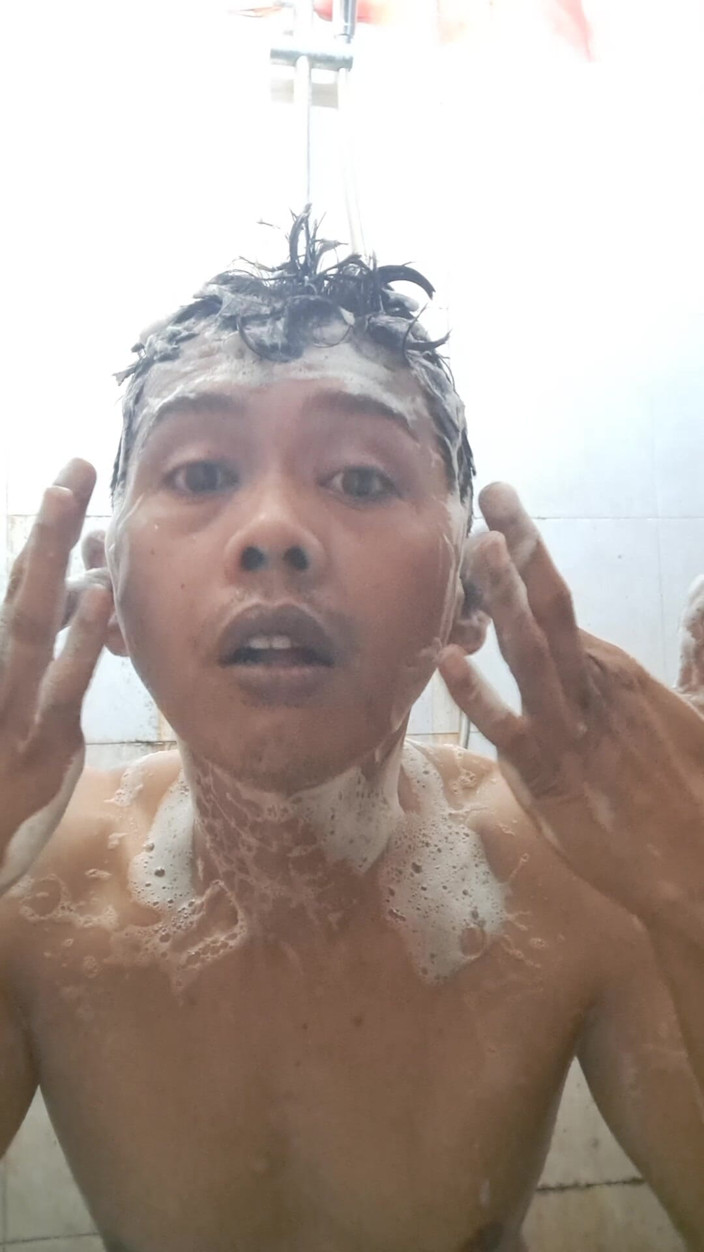 David Studio: Exotic Skinned Adult Man Taking a Bath in the Afternoon
