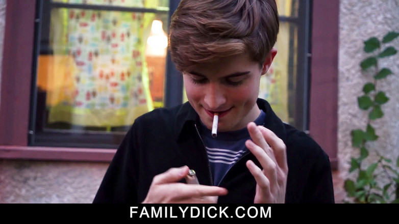Say Uncle: Disobedient smoking Stepson takes Stepdaddy's hard cock in his mouth...