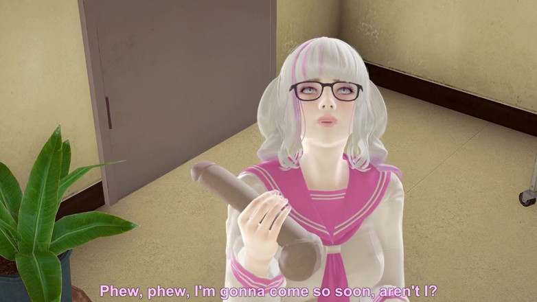 Waifu club 3D: College girl jerk off cock teacher in the library