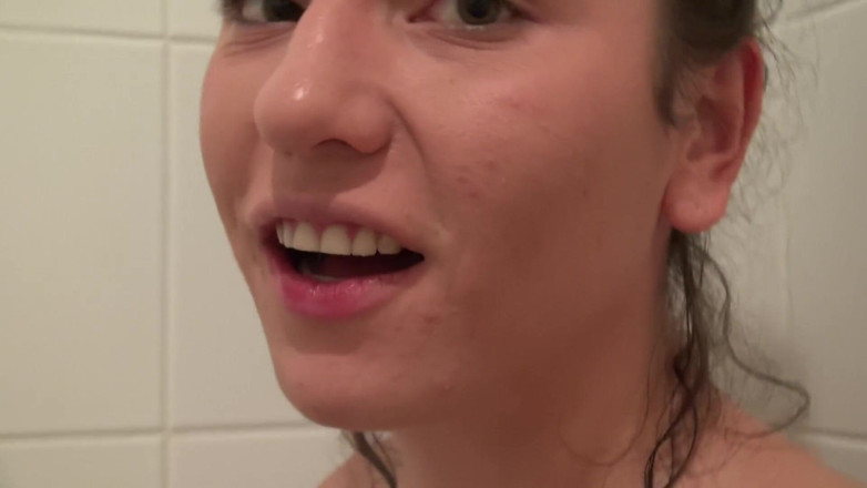 All Those Girlfriends: Small titted teen Nataly Gold is taking a shower