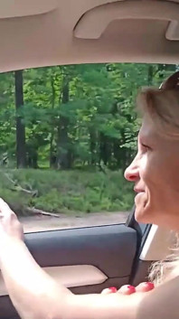 Old Sexy Hitchhiker Whore From Street Fucked in Forest with and Then Without a Condom