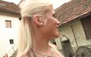 German Amateur: Remaja brunette dengan payudara kecil disodok di casting luar ruangan