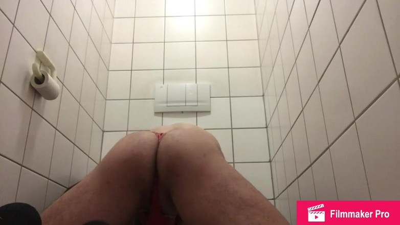SlaveAndreas: Slave Andreas in public toilet