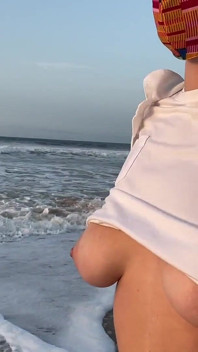 Blonde Amateur with Big Tits Is Walking Without a Bra