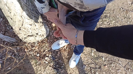 ArchiRusik: Outdoor-melken eines schwanzes, pissen mit einem riesigen schlauch eines frechen...