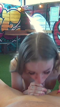 Festival Girl Gives Me a Backstage Blowjob