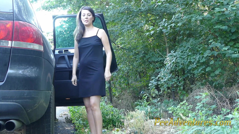 Pee Adventures: Changing her pee stained clothes outside