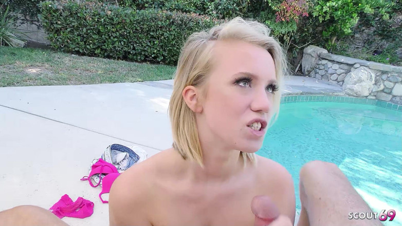 Scout69: Blonde Beauty Girl with Perfect Natural Tits at First Tim...