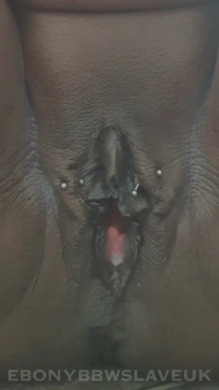 Ebony BBW slave UK: My Big Black Fat Gaping Cunt