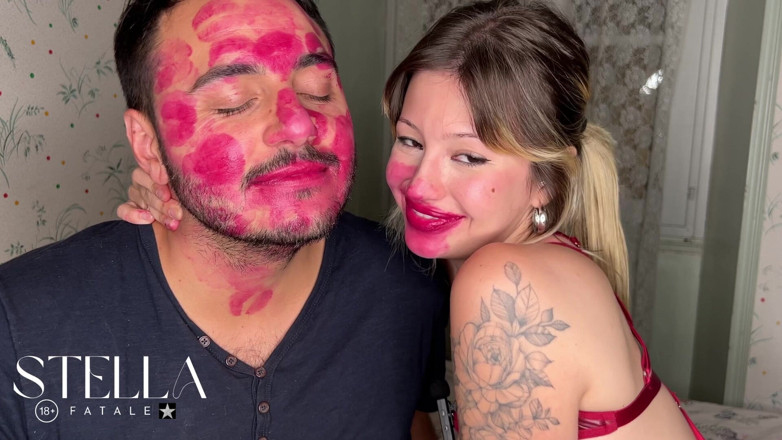 Stellafatale: Non Stop Lipstick Kisses All Over His Face