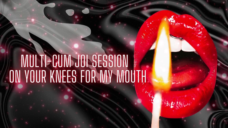 Goddess Misha Goldy: Sesi joi muncrat berkali-kali - sambil berlutut di mulutku (crot sperma 1)