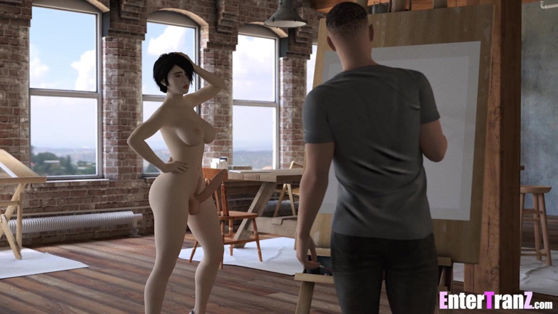 Enter Tranz: Calda trans co-ed si masturba nel mio studio