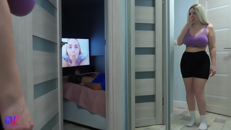 Miss Fantasy: Stepdaughter with Big Tits Spies on Stepdad