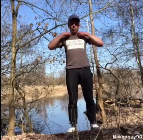 benssocken: Naked Guy Shooting His Cum at the Lake