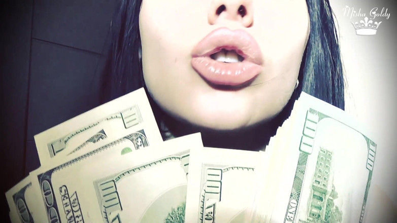Goddess Misha Goldy: Money &amp; my lips perfect couple! ASMR