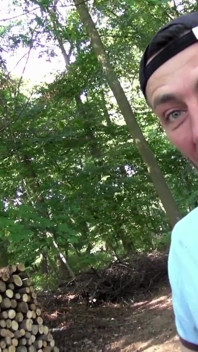 Outdoor threesome bang for sexy brunette