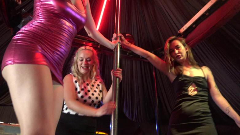 Femdom Austria: Poledance trampling!