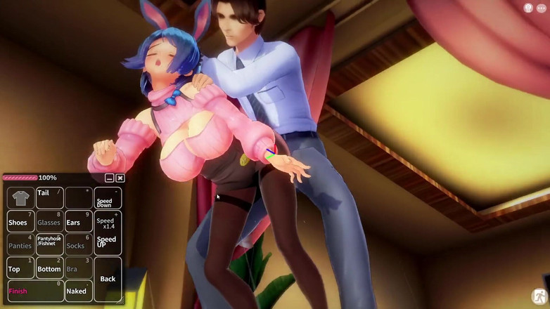 LewdArcade: Приказ об оскорблении [часть 02] - членистое удовольствие девушек-кошек, коррупция в меню игры