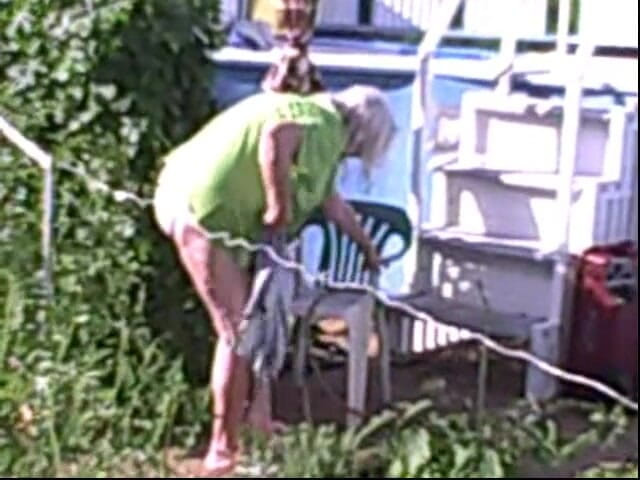 BBW nurse Vicki adventures with friends: Gilf in the garden short but sweet redressing