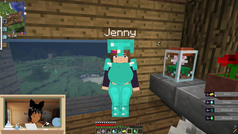Manor Cookie: Minecraft the Jenny mod Jenny'i amından sikiyor ve sakso çekiyor