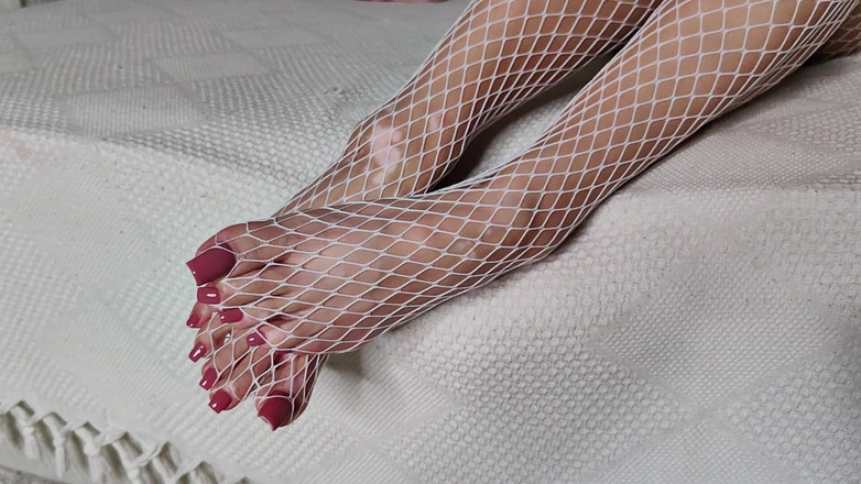 Goddess Lena: Rêve De Pied En Collants Blancs En Résille - Votre Déesse...